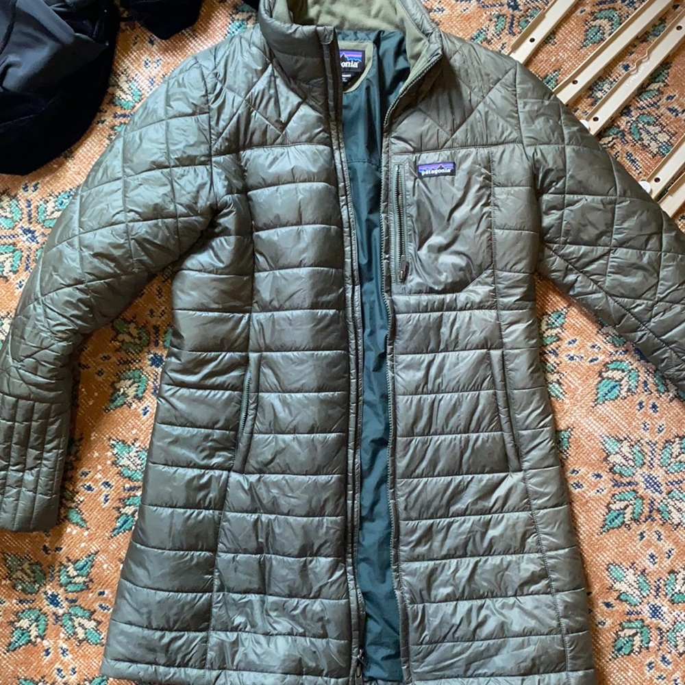 Olive Green Patagonia lightweight puffer